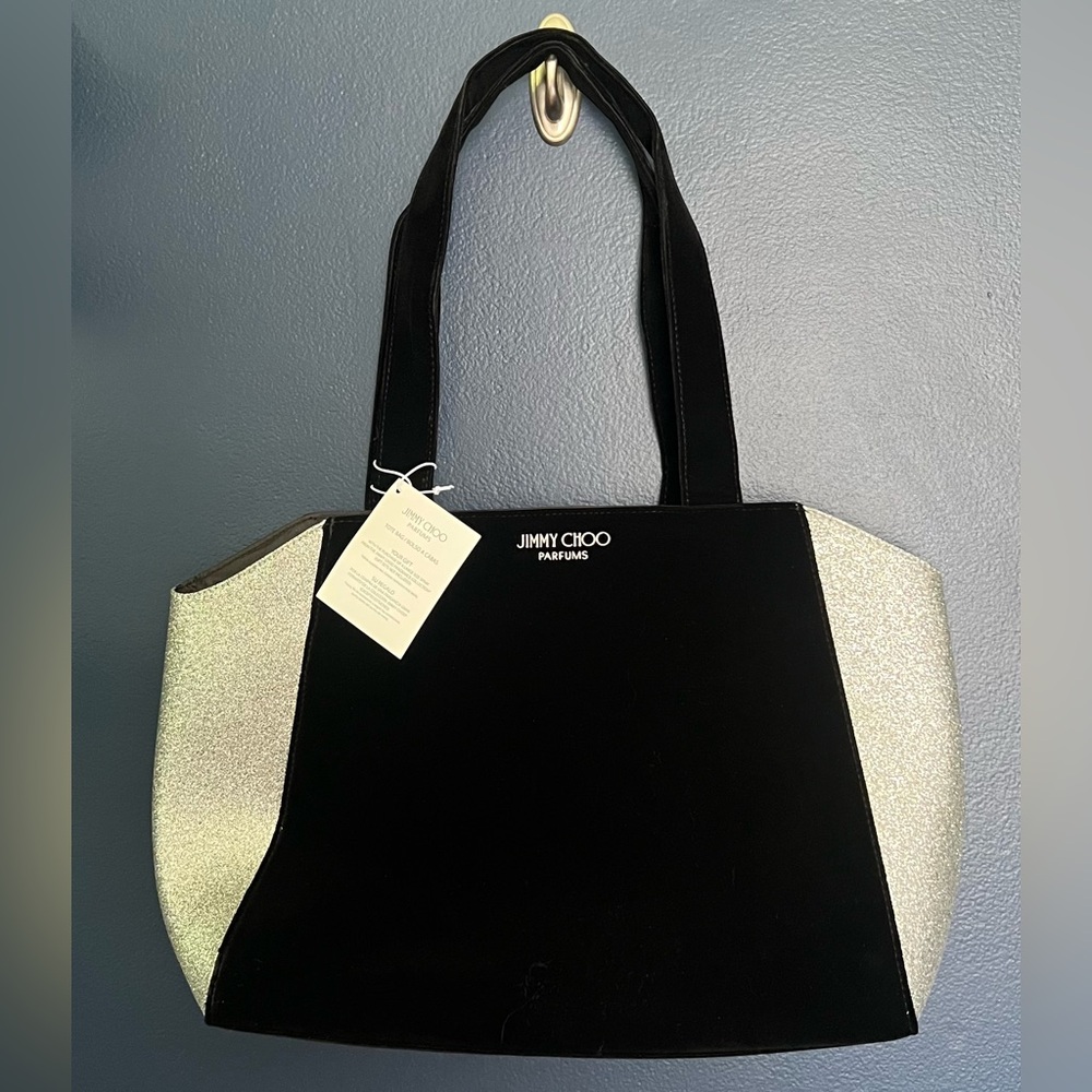 Jimmy Choo Black and Silver Tote Bag